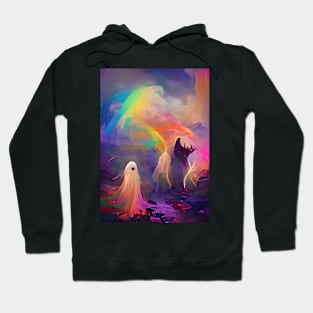 ETHEREAL RAINBOW GHOSTS ON HALLOWEEN Hoodie